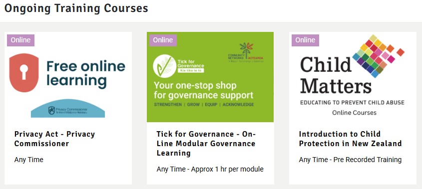 Ongoing Training Courses